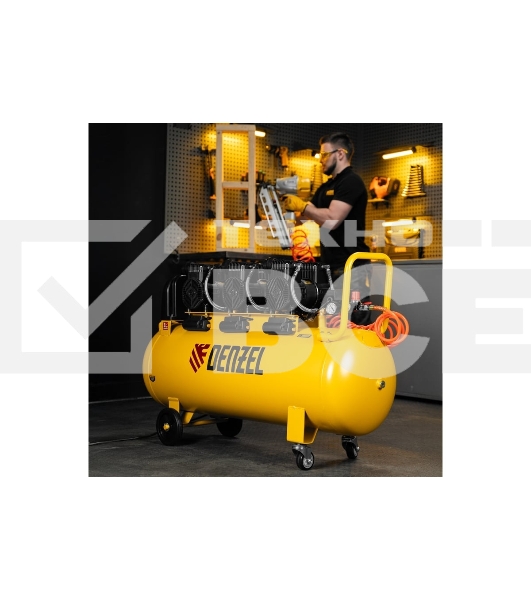 Компрессор безмасл. малошумн. DLP-4500/150, 4,5 кВт, 3х1,5 кВт,150 л, 2850 об/мин,750 л/мин Denzel