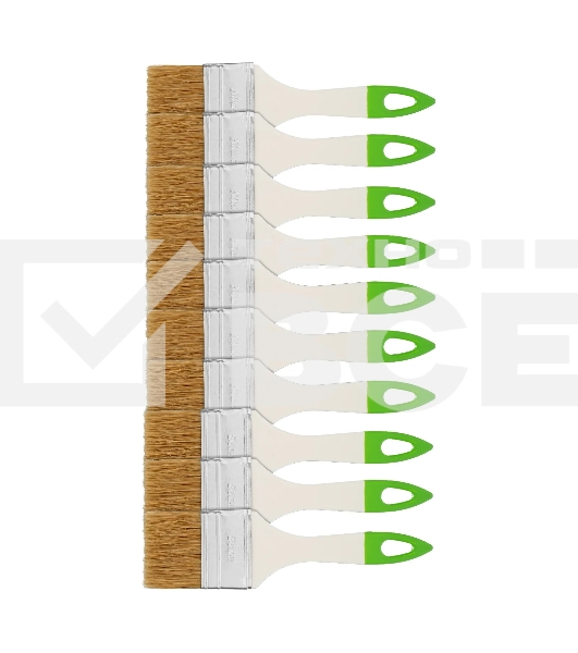 Кисть флейцевая Сибртех, 50, 8, натуральная щетина, пластиковая рукоятка, 10шт