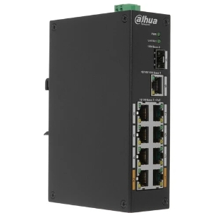 Коммутатор Dahua DH-PFS3110-8ET-96, 8×100 Мбит/с + 2×1 Гбит/с, неуправляемый