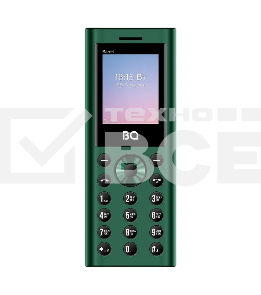 Мобильный телефон BQ 1858 Barrel Green+Black. SC6531E