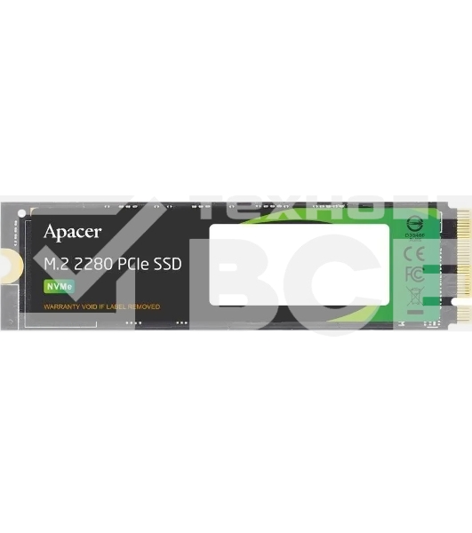 Накопитель SSD Apacer AS2280P4U, 256Gb, M.2 2280, PCIe 3.0 x4, NVMe, R/W 3500/1200