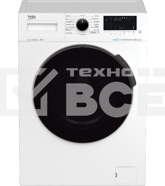 Стиральная машина Beko WSPE6H616W белый, загрузка фронтальная 6,5 кг, 1200 об/мин., класс: А