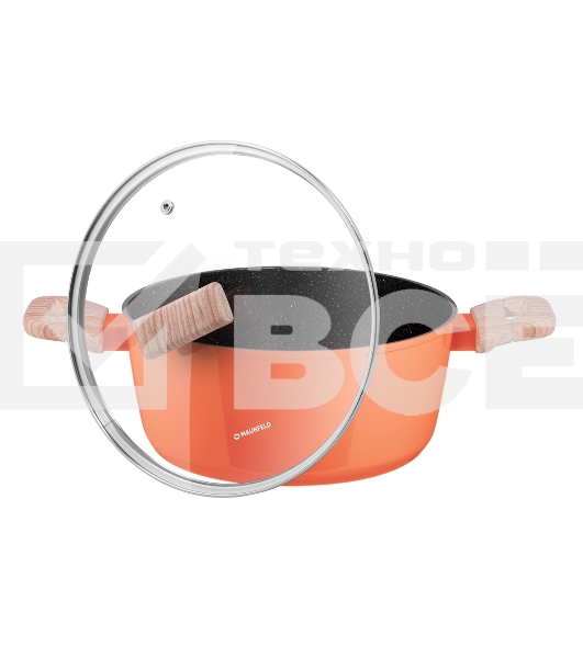 Кастрюля Maunfeld MARTA MCS41FA06CL из кованого алюминия со стеклянной крышкой, 24 см, 4,1 л.