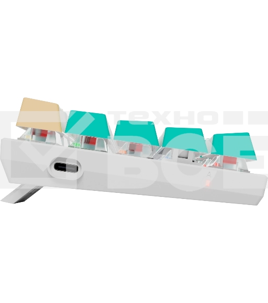 Клавиатура проводная механическая Defender Vexx Pro GK-084 RU, белый/зеленый, механическая