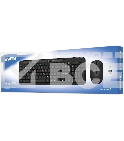 Комплект клавиатура + мышь SVEN KB-C3200W беспроводные клавиатура и мышь, черные