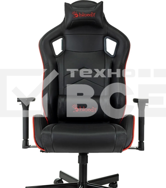 Кресло игровое A4Tech Bloody GC-840 черный, сиденье черный, эко.кожа, с подголов. крестов. металл черный, пластик черный