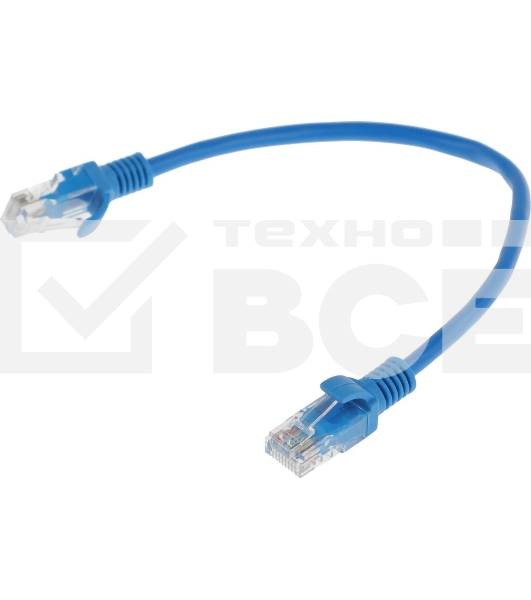 Патч-корд Premier PP12-0.25M/B 1000Гбит/с UTP 4 пары cat.5E CCA molded 0.25м синий RJ-45 (m)-RJ-45 (m)