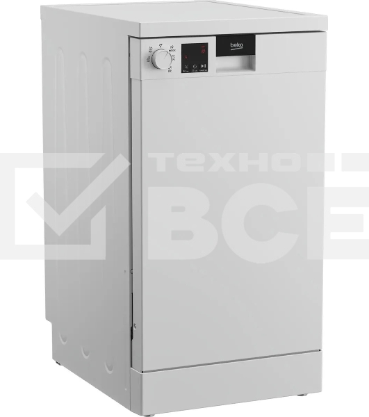 Посудомоечная машина Beko DVS050R01W, белая, 44.8 см, 10 компл., 49 дБ, класс A