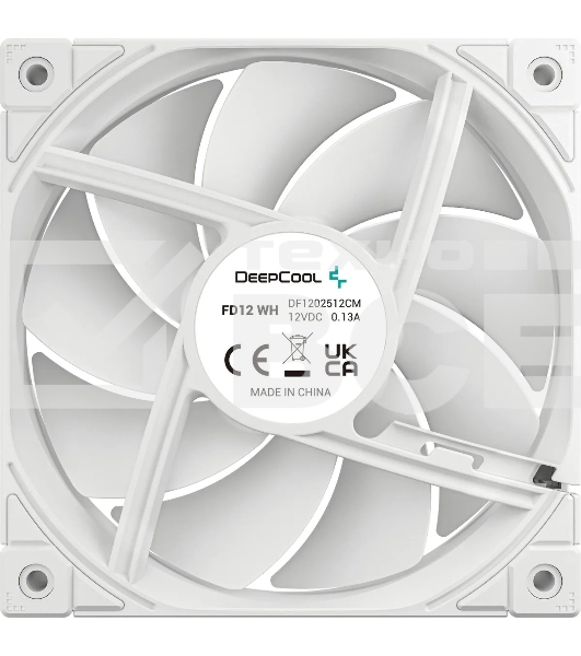 Вентилятор для корпуса DEEPCOOL FD12 белый, 120 мм, 2050 об/мин, 27.6 дБ, 4 pin