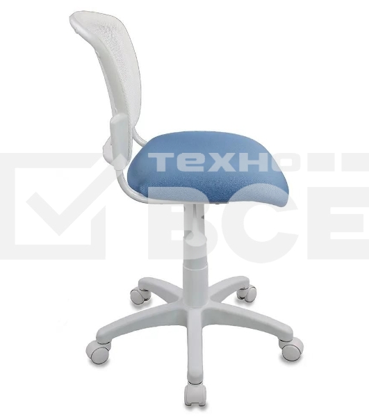 Кресло детское Бюрократ CH-W296NX/26-24 TW-15 белый, спинка сетка, сиденье голубой 26-24