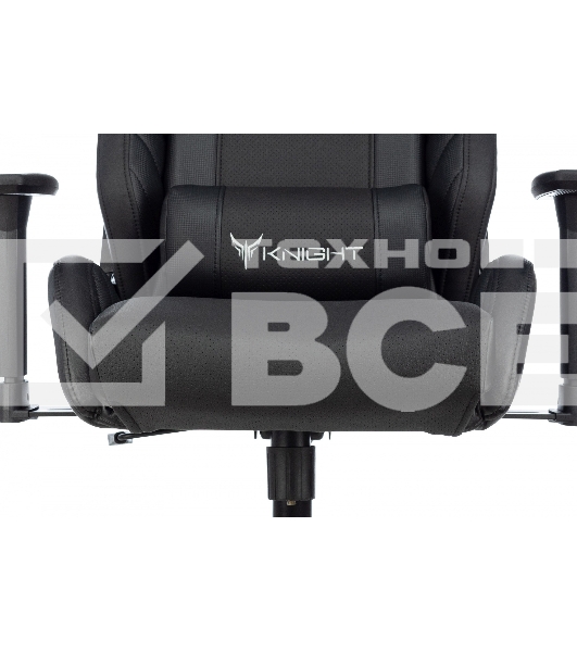 Кресло игровое Knight Thunder 5X черный эко.кожа крестов. металл