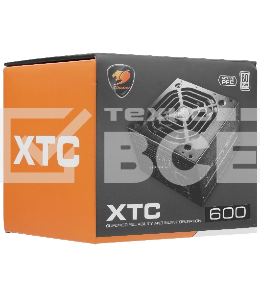 Блок питания Cougar XTC600, 600Вт, 80 PLUS, 120мм, черный