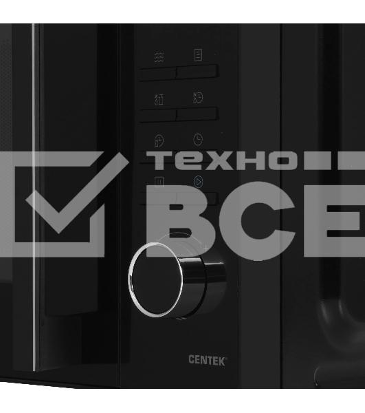 Микроволновая печь Centek CT-1563 черный, 23 л, 800 Вт, переключатели - кнопки, поворотный механизм