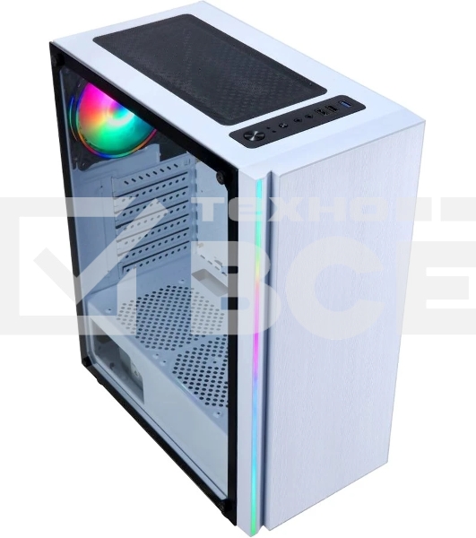 Компьютерный корпус AeroCool/Formula CL-3302W RGb белый без БП ATX 2xUSB 2.0 1xUSB 3.0 audio bott PSU