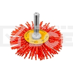 Щетка для дрели Denzel 65 мм, плоская, со шпилькой, нейлоновая щетина, фото 1