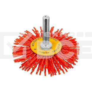 Щетка для дрели Denzel 65 мм, плоская, со шпилькой, нейлоновая щетина