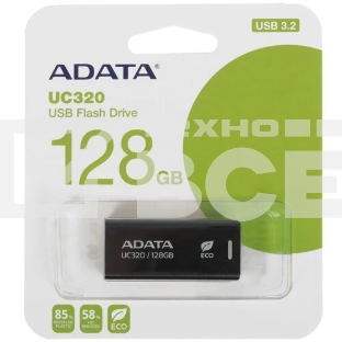 Флешка USB ADATA UC320 (UC320-128G-RBK/BK), 128Gb, USB 3.2, R/W 100/30, черный