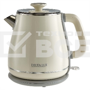 Чайник электрический Delta LUX DE-1019 (1,8 л, металл/пластик) белый