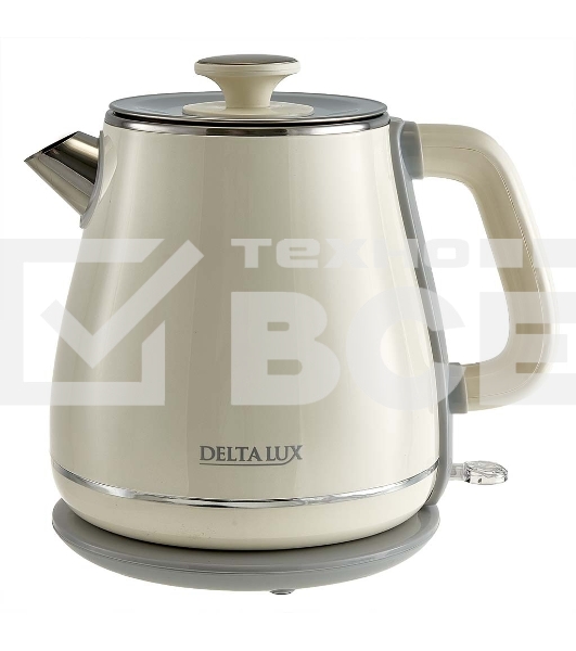 Чайник электрический Delta LUX DE-1019 (1,8 л, металл/пластик) белый