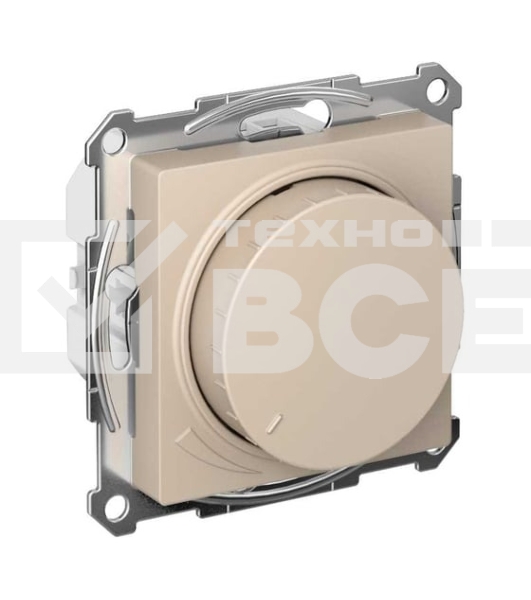 Светорегулятор AtlasDesign (диммер) повор-нажим, LED, RC, 400 Вт, мех., песочный