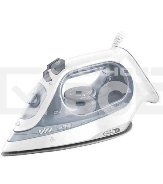 Утюг Braun SI 3054 GY серый/белый, 2400 Вт, 45 г/мин, 180 г/мин, 270 мл