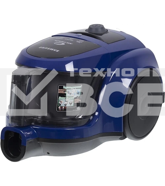 Пылесос Samsung VCC4520S36 синий/черный, 350/1600 Вт, уборка сухая, пылесборник контейнер 1.3 л