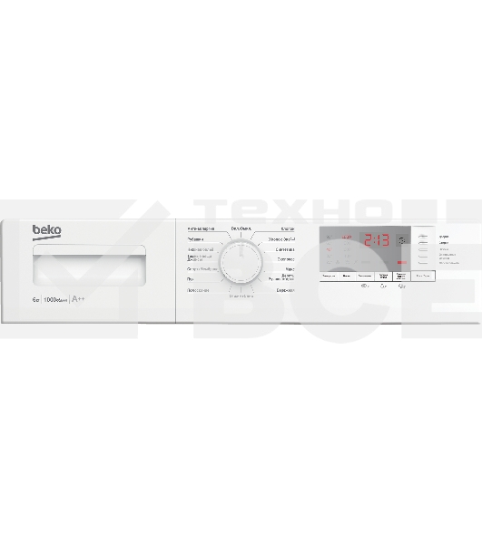 Стиральная машина Beko WRE6512BWW белый, загрузка фронтальная 6 кг, 1000 об/мин., класс: А