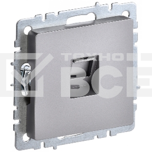 Розетка компьютерная IEK BRITE РК10-БрС RJ45 кат.5E сталь