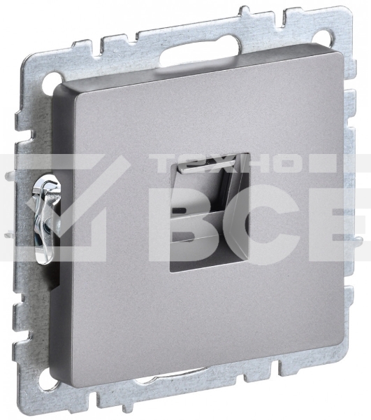 Розетка компьютерная IEK BRITE РК10-БрС RJ45 кат.5E сталь