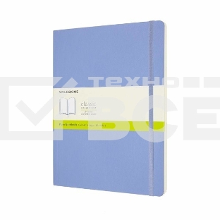 Блокнот Moleskine CLASSIC SOFT QP623B42 XLarge 190х250мм, 192 страниц, нелинованный, мягкая обложка, голубая гортензия