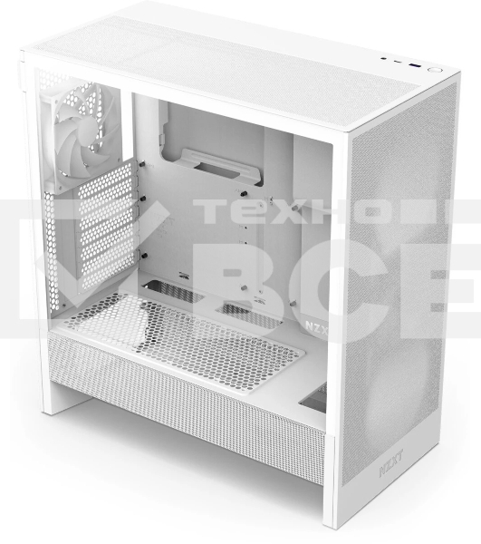 Компьютерный корпус без блока питания NZXT H5 Flow (2024), Midi-Tower, TG, 2x120мм, 1xUSB-A 3.2 + 1xUSB-C 3.2, E-ATX, ATX, mATX, mITX белый