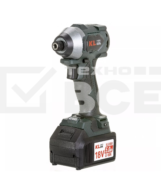 Профессиональный бесщеточный винтоверт аккумуляторный KLPRO KLDV18BH-50 (18В, Li-ion-2шт, 5.0А·ч, 220Нм, 2 скорости, подсветка,З/У,в кейсе)