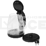 Чайник электрический Hyundai HYK-G1001 1.7л. 2200Вт черный (корпус: стекло), фото3