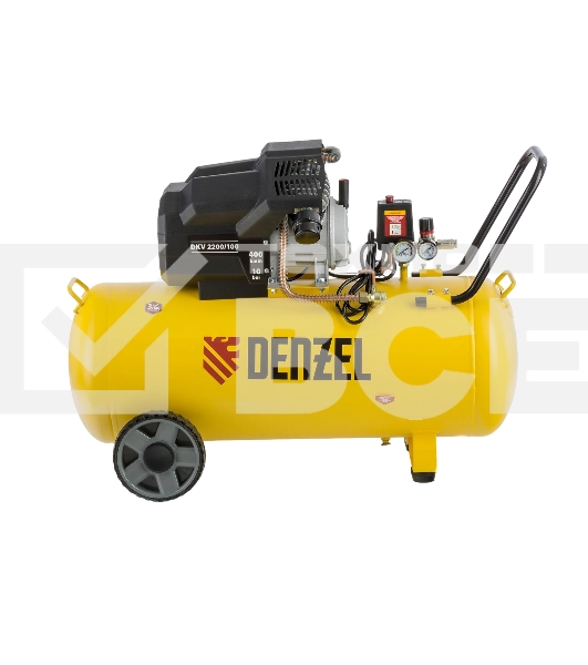 Компрессор воздушный Denzel DKV2200/100,Х-PRO (58079) 2.2 кВт, 400 л/мин, 100л