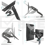 Кронштейн ONKRON G160 для монитора 13'-32' настольный, черный, фото8