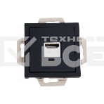 Розетка HDMI, механизм, карбон AtlasDesign, фото 1