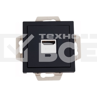 Розетка HDMI, механизм, карбон AtlasDesign