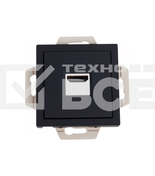 Розетка HDMI, механизм, карбон AtlasDesign