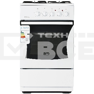 Плита комбинированная Flama RK 23-105 W белый, конфорок 4 шт, духовка 50 л, 50 см x 85 см x 60 см