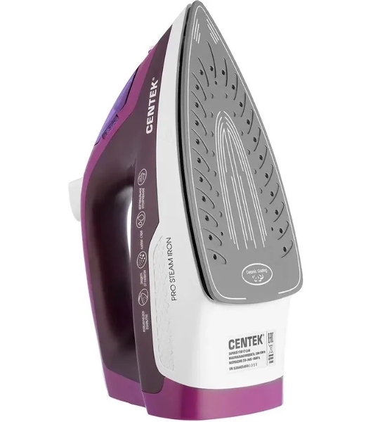 Утюг Centek CT-2348 фиолетовый, 1600 Вт, 20 г/мин, 80 г/мин, 200 мл