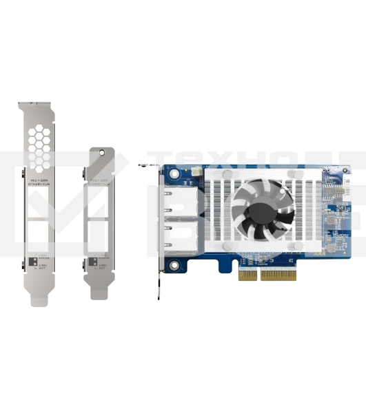 Сетевая карта QNAP QXG-10G2T-X710 LAN Expansion Card, PCIe Gen 3, Two 10GbE (10G / 5G / 2.5G / 1G / 100M)) Ports with SR-IOV and iSCSI, Block-based, Supports Multiple Virtual Disk Modes