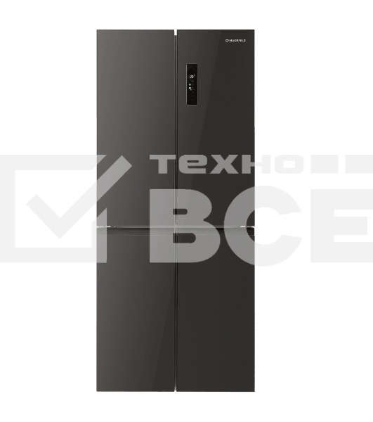 Холодильник Maunfeld MFF183NFSBE черная нержавеющая сталь трехкамерный инвертор 405л морозилка снизу