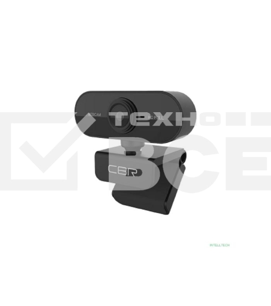 Веб-камера CBR CW 852FHD Black с матрицей 2 МП, разрешение видео 1920х1080, USB 2.0, встроенный микрофон с шумоподавлением, фикс.фокус, крепление на мониторе, длина кабеля 1,5 м, цвет чёрный