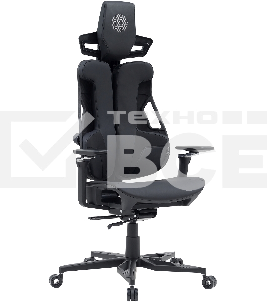Кресло компьютерное Cactus CS-CHR-DUO-BBK черный, кожзам