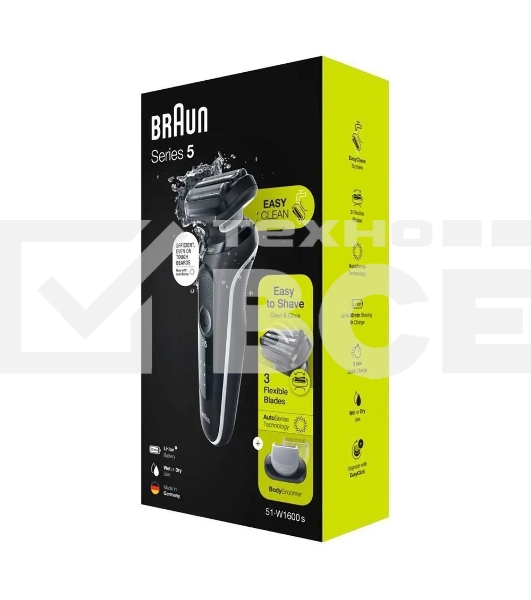 Электробритва Braun 51-W1600s белый/черный
