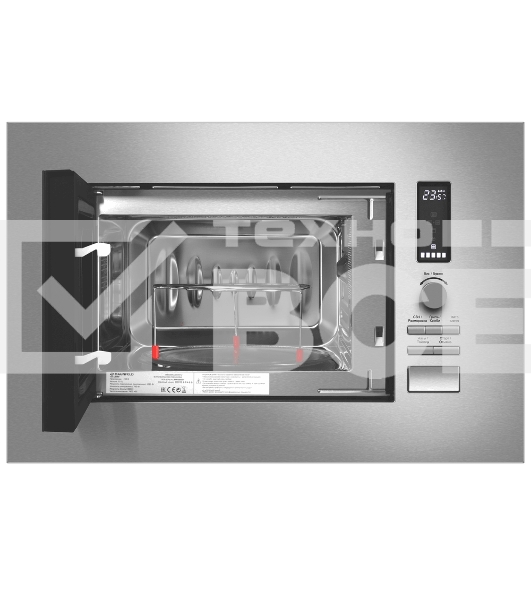 Микроволновая печь встраиваемая Maunfeld JBMO820GS01 нержавеющая сталь, 20 л, 1080 Вт, переключатели - поворотный механизм/кнопки
