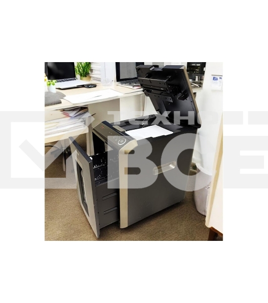 Шредер Office Kit SA200M 1,9х10 черный/серый с автоподачей (секр.P-5) фрагменты 220лист. 40лтр. скобы пл.карты