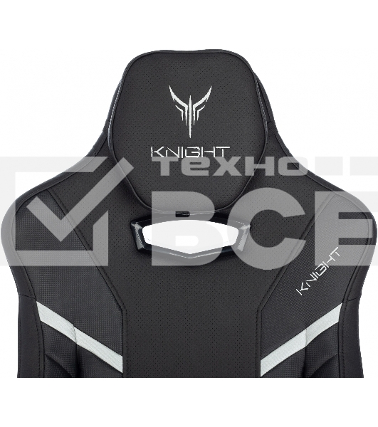 Кресло игровое Knight Thunder 5X черный эко.кожа крестов. металл