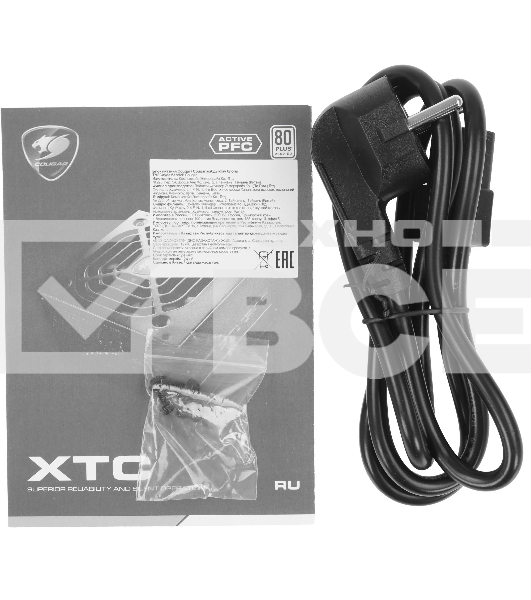 Блок питания Cougar XTC600, 600Вт, 80 PLUS, 120мм, черный