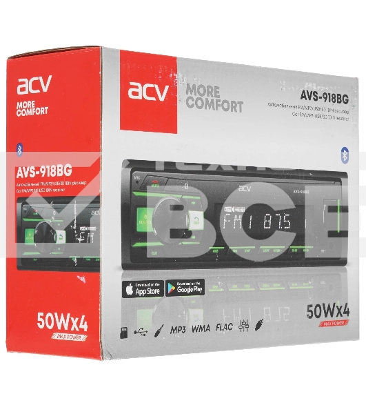 Автомагнитола ACV AVS-918BG, 1 DIN, Bluetooth, USB Type-A, AUX